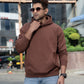 PRESENCE- MENS OVERSIZED DROP HOODIE - BROWN