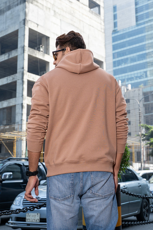 THE PAST - MENS OVERSIZED DROP HOODIE - CREAM BEIGE