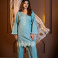 Ziyana - Teal Blue Embroidered Kurta Set with Dupatta