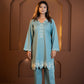 Ziyana - Teal Blue Embroidered Kurta Set with Dupatta