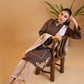 Asmar - Chocolate Brown Embroidered Kurta with Printed Dupatta