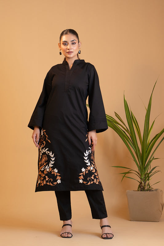 Shabnam - Black Embroidered Kurta Set
