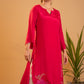 Magenta Muse - Artistic & Inspiring Embroidered kurta set with Dupatta