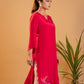 Magenta Muse - Artistic & Inspiring Embroidered kurta set with Dupatta
