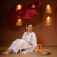 Gulbahar : Hand-Embroidered White Kurta Set with Dupatta