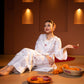 Gulbahar : Hand-Embroidered White Kurta Set with Dupatta
